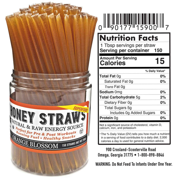 Orange Blossom Honey Straws; 150 Count - Honey - Only $45.99! Order now at Weeks Honey Farm