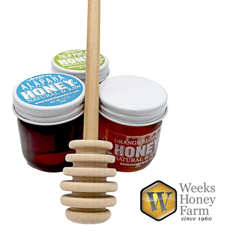 Weeks Sampler Stack- Glass, 1.5 Ounce 3 Pack Honey from Weeks Honey Farm, Inc. http://www.WeeksHoneyFarm.com