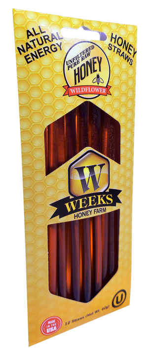 BOGO Wildflower Honey Straws; 12 Count - Honey - Only $3.99! Order now at Weeks Honey Farm