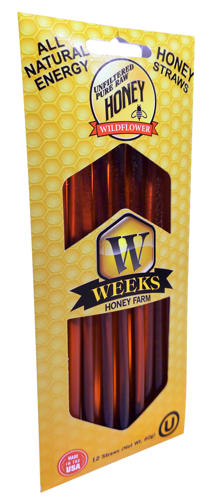 BOGO Wildflower Honey Straws; 12 Count - Honey - Only $3.99! Order now at Weeks Honey Farm
