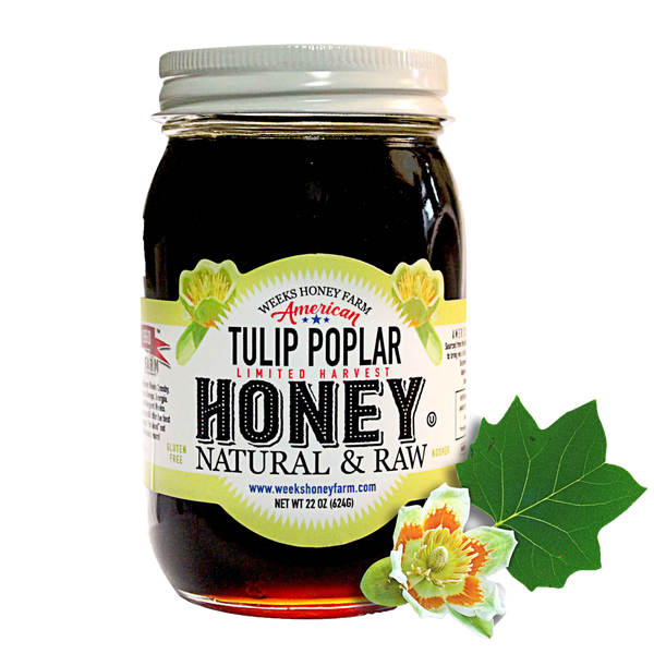 Our Best Naturally Dark Raw Tulip Poplar Honey - Honey - Only $21.99! Order now at Weeks Honey Farm