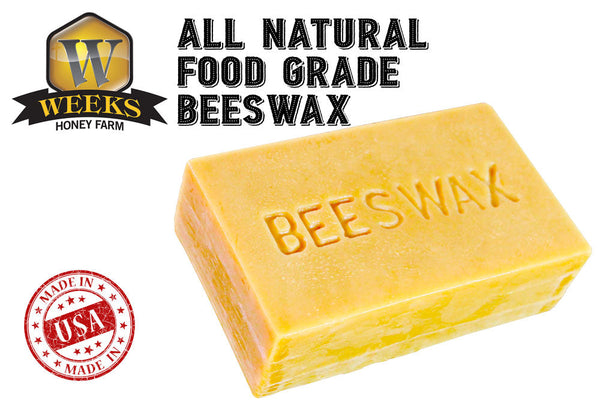 Weeks Honey Farm,  All Natural Food Grade Beeswax Bar; 1 Pound - Weeks Honey Farm, Inc.