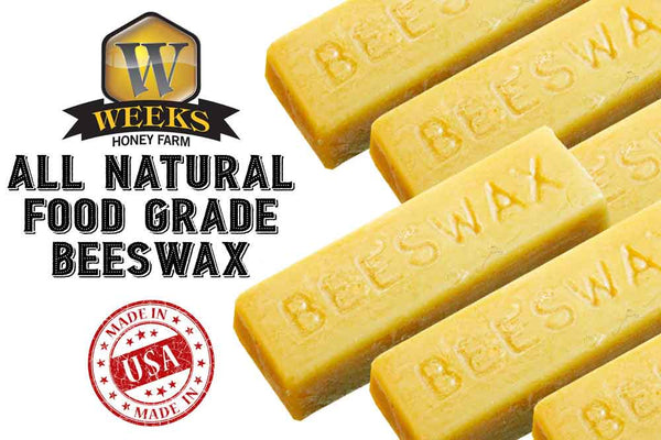 6 Pack - All Natural Food Grade Beeswax Bar; 1 Ounce - Bees Wax - Only $9.99! Order now at Weeks Honey Farm