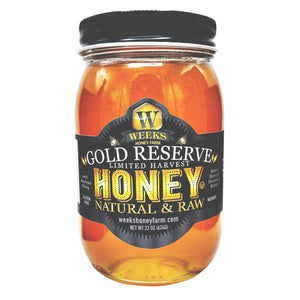 Weeks Raw Gold Reserve Honey | Limited Harvest | Special Edition; 22 Oz - Premium Honey from Weeks Honey Farm, Inc. - Just $21.99! Shop now at Weeks Naturals | Weeks Honey Farm