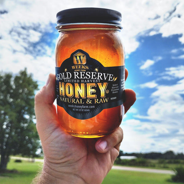 Weeks Raw Gold Reserve Honey | Limited Harvest | Special Edition; 22 Oz - Honey - Only $21.99! Order now at Weeks Honey Farm