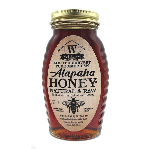 Weeks Vintage Glass Alapaha Honey; 12 Ounce - Premium Honey from Weeks Honey Farm, Inc. - Just $12.99! Shop now at Weeks Naturals | Weeks Honey Farm