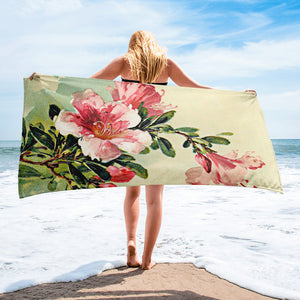 Vintage Pink Rhododendron Towel - Premium Home & Garden from Weeks Naturals | Weeks Honey Farm - Just $35.00! Shop now at Weeks Naturals | Weeks Honey Farm