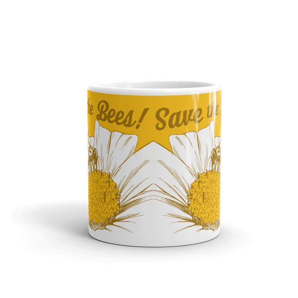 Save the Bees! Weeks Vintage White Mug - Premium Mug from Weeks Honey Farm, Inc. - Just $14.99! Shop now at Weeks Naturals | Weeks Honey Farm